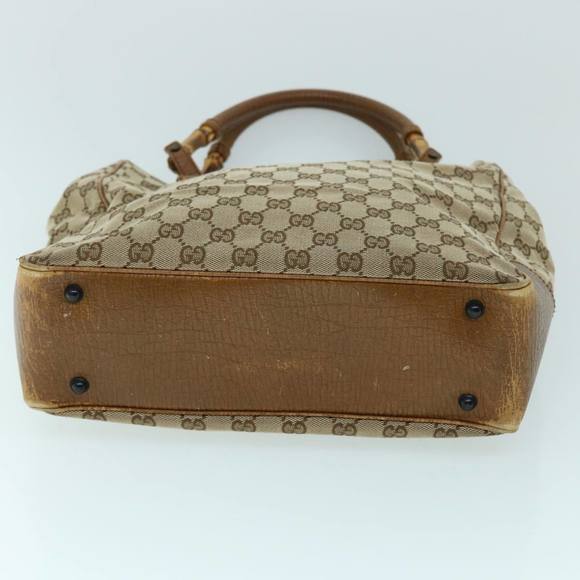 GUCCI GG Canvas Bamboo Hand Bag Beige 112530 Auth yk8569 - Picture 5 of 16
